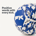 Close-up of positive affirmations on the Positive Kick BELIEVE V.1 football